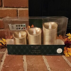 Mikasa Gold LED Candle Trio with Remote